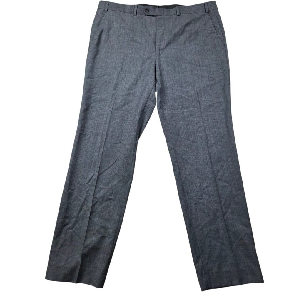 Lauren Ralph Lauren Dress Pants Mens 38x32 Gray Poly Blend Flat Front Trousers